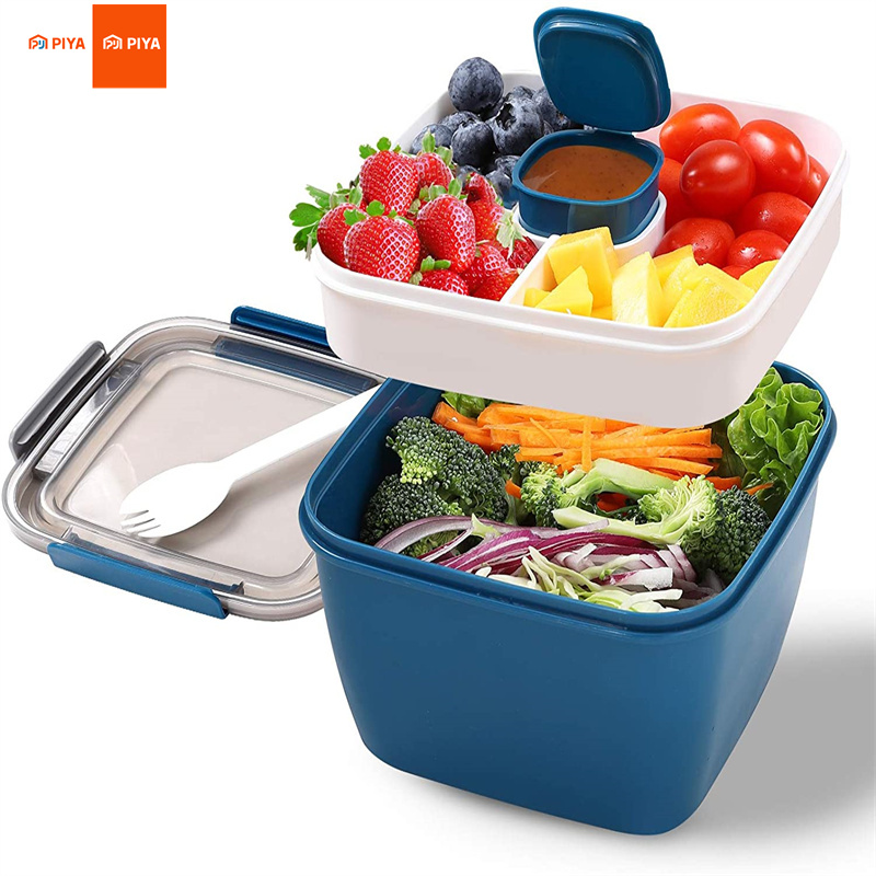 Food Storage With Compartments - Przenośny pojemnik na lunch na sałatkę