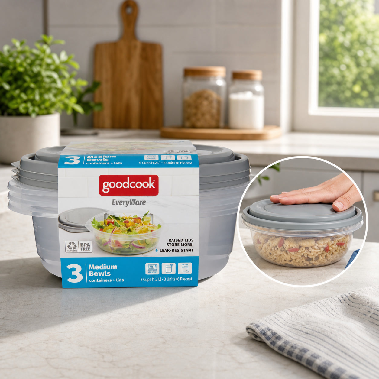 Food Storage Pantry - 6 sztuk okrągłych pojemników na żywność