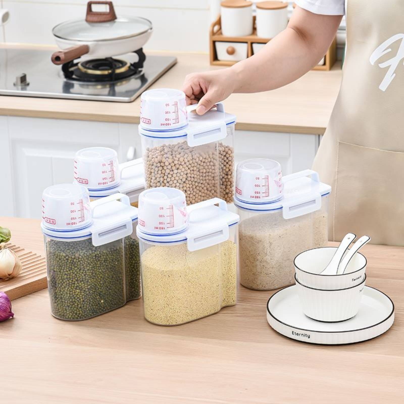 Food Storage Pantry - Pojemnik na ryż, bezpieczny dozownik ryżu