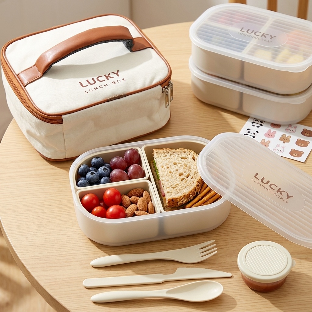 Food Storage Safety - Przenośny, dzielony plastikowy pojemnik na lunch
