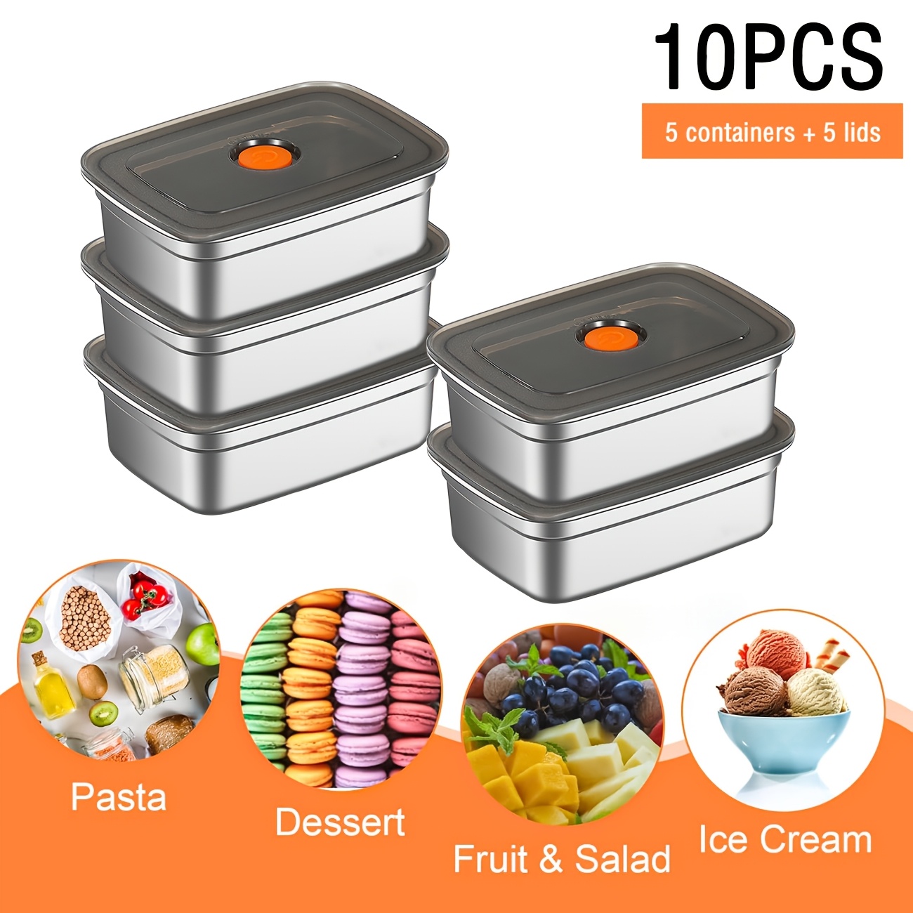 Food Storage Restaurant - 10-częściowy zestaw pojemników na żywność ze