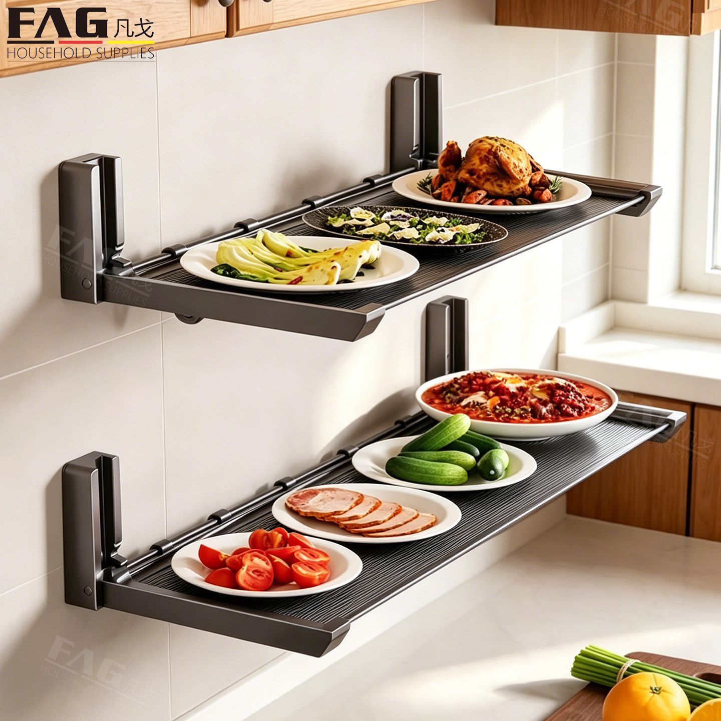 Best Food Storage - Organizer kuchenny na przyssawki, bez wiercenia,