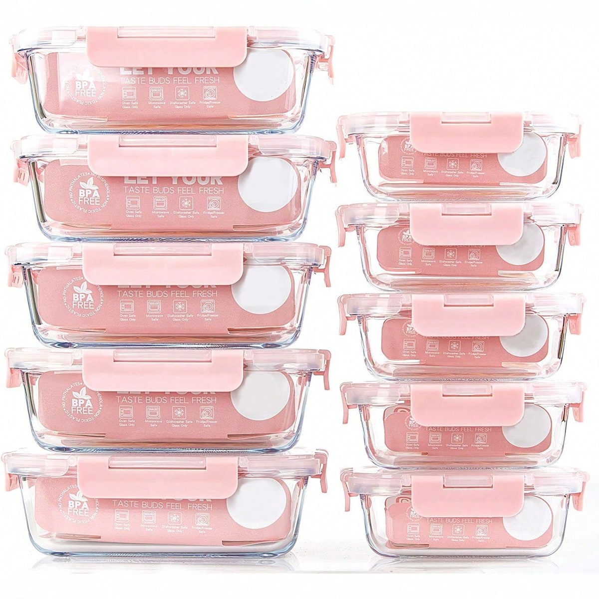 Food Storage Equipment - 10 sztuk szklanych pojemników do przygotowywania