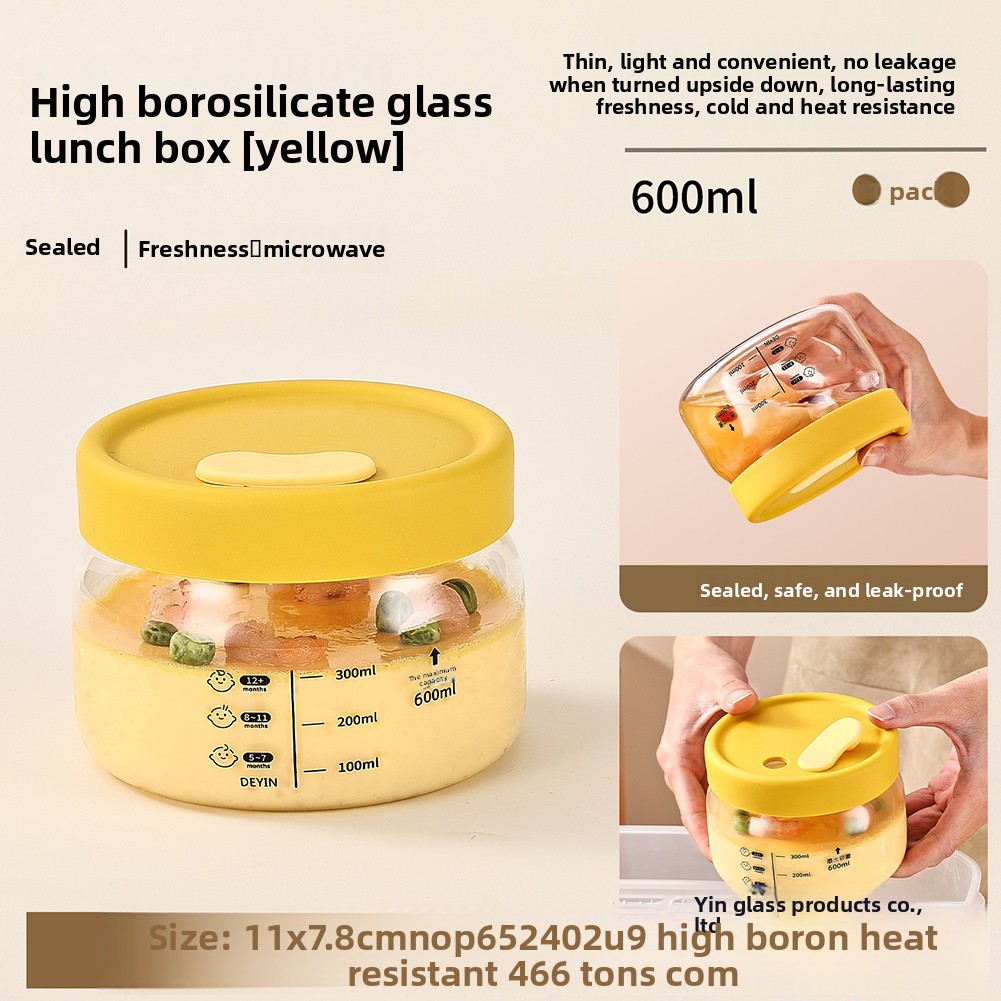 Food Storage Safety - Szklany pojemnik do przechowywania żywności Hermetyczna,