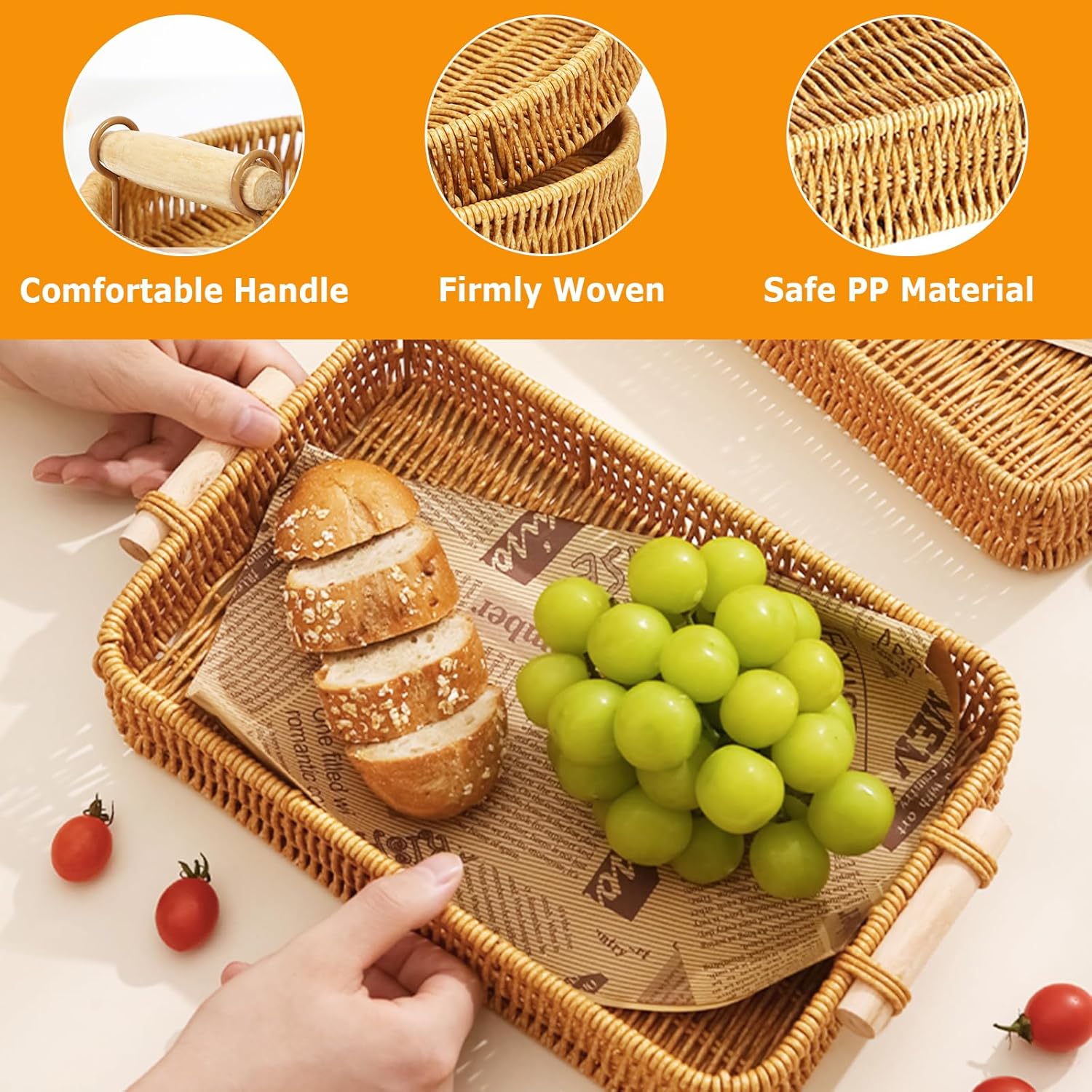 Prostokątna taca z wikliny, ta – Food Storage Restaurant recenzja i cena